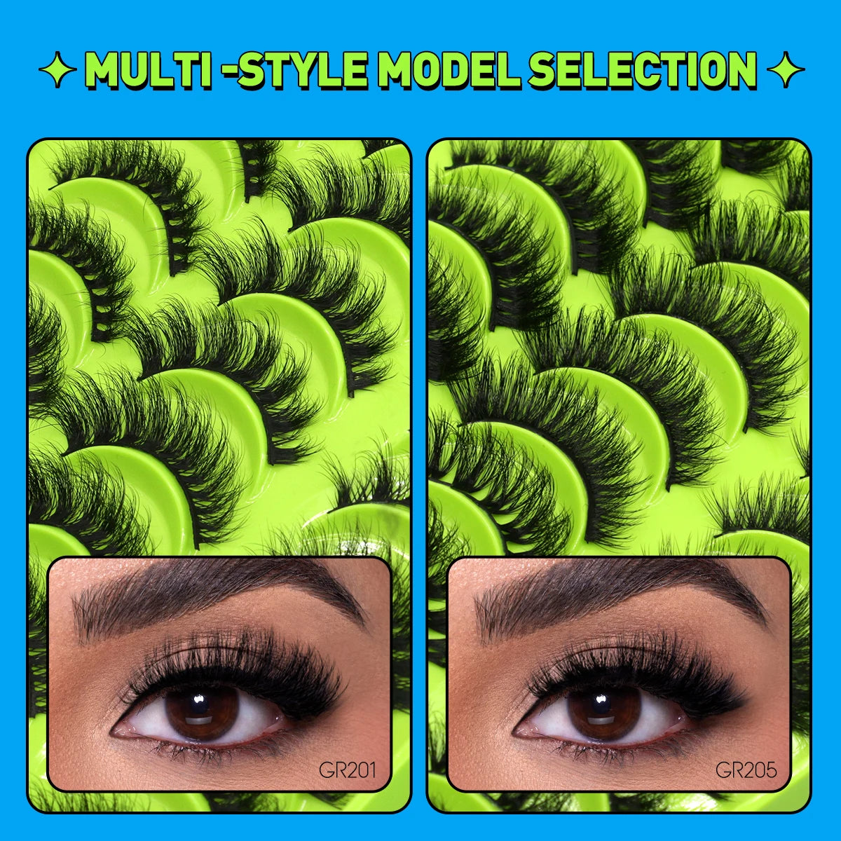 GROINNEYA lashes 5/10/20 pairs 3D Faux Mink Lashes Fluffy False Eyelashes Dramatic Volume Lashes Eyelash Extension Makeup