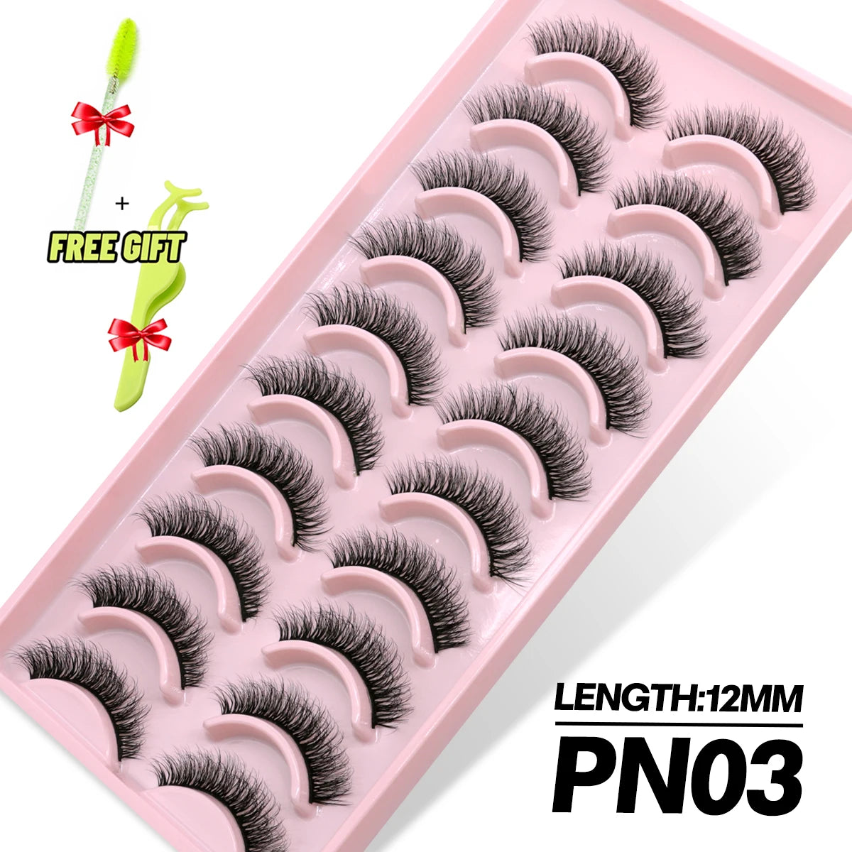 GROINNEYA lashes 5/10/20 pairs 3D Faux Mink Lashes Fluffy False Eyelashes Dramatic Volume Lashes Eyelash Extension Makeup