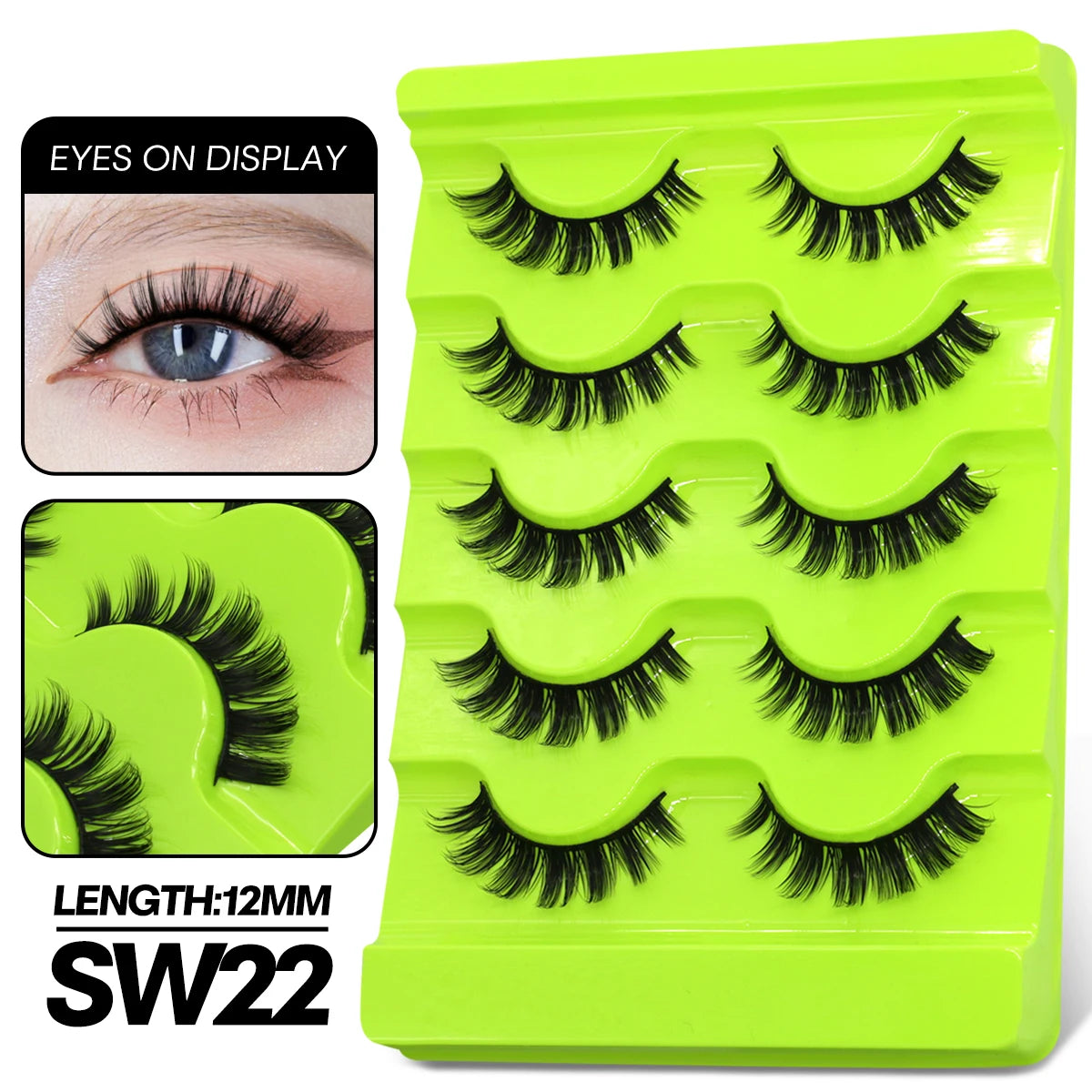 GROINNEYA lashes 5/10/20 pairs 3D Faux Mink Lashes Fluffy False Eyelashes Dramatic Volume Lashes Eyelash Extension Makeup