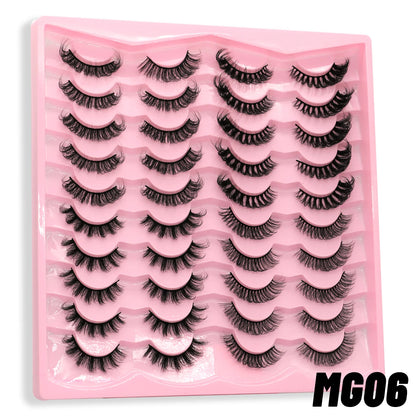 Russian Strip Lashes 5/10/20 pairs Fluffy Mink Lashes 3D False Eyelashes Russian  Eyelashes D Curl Fake Eyelashes  Makeup