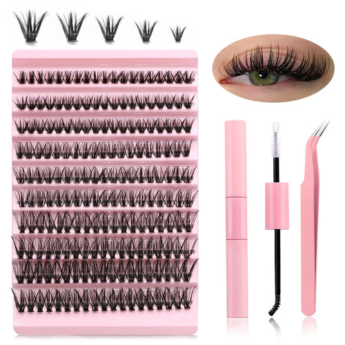 GROINNEYA DIY Lash Extension Kit – Mix Clusters & Bond Seal