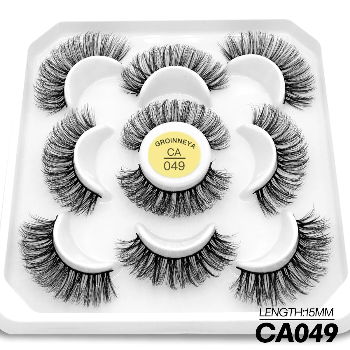 GROINNEYA 5 Pairs Eyelashes Manga Lashes Natural Cosplay False Lashes Fluffy Soft Cross Fairy Little Devil Lashes Extension