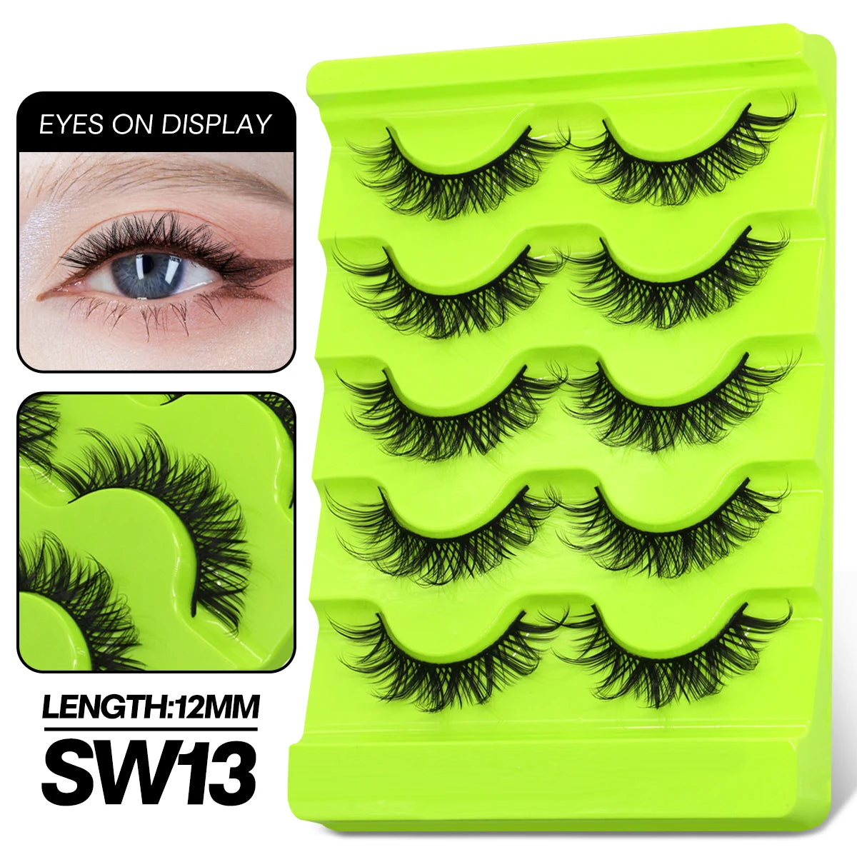 GROINNEYA lashes 5/10/20 pairs 3D Faux Mink Lashes Fluffy False Eyelashes Dramatic Volume Lashes Eyelash Extension Makeup