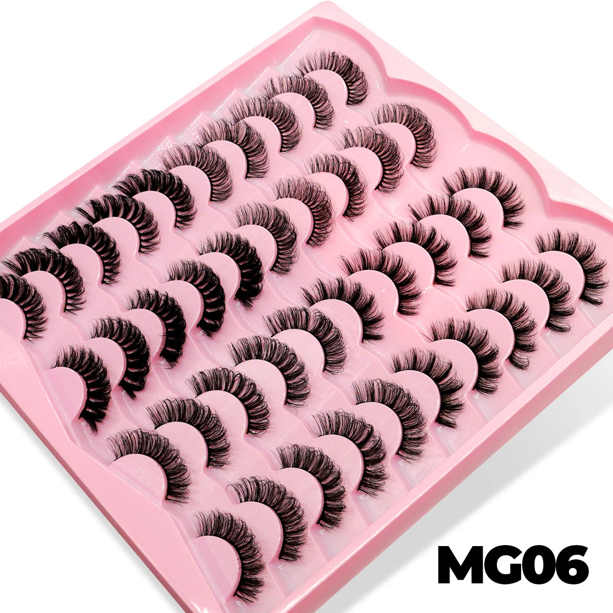 GROINNEYA 5/7/10/20 Pairs Russian Strip Lashes  Fluffy Mink Lashes 3D False Eyelashes Russian  Eyelashes D Curl Fake Eyelashes