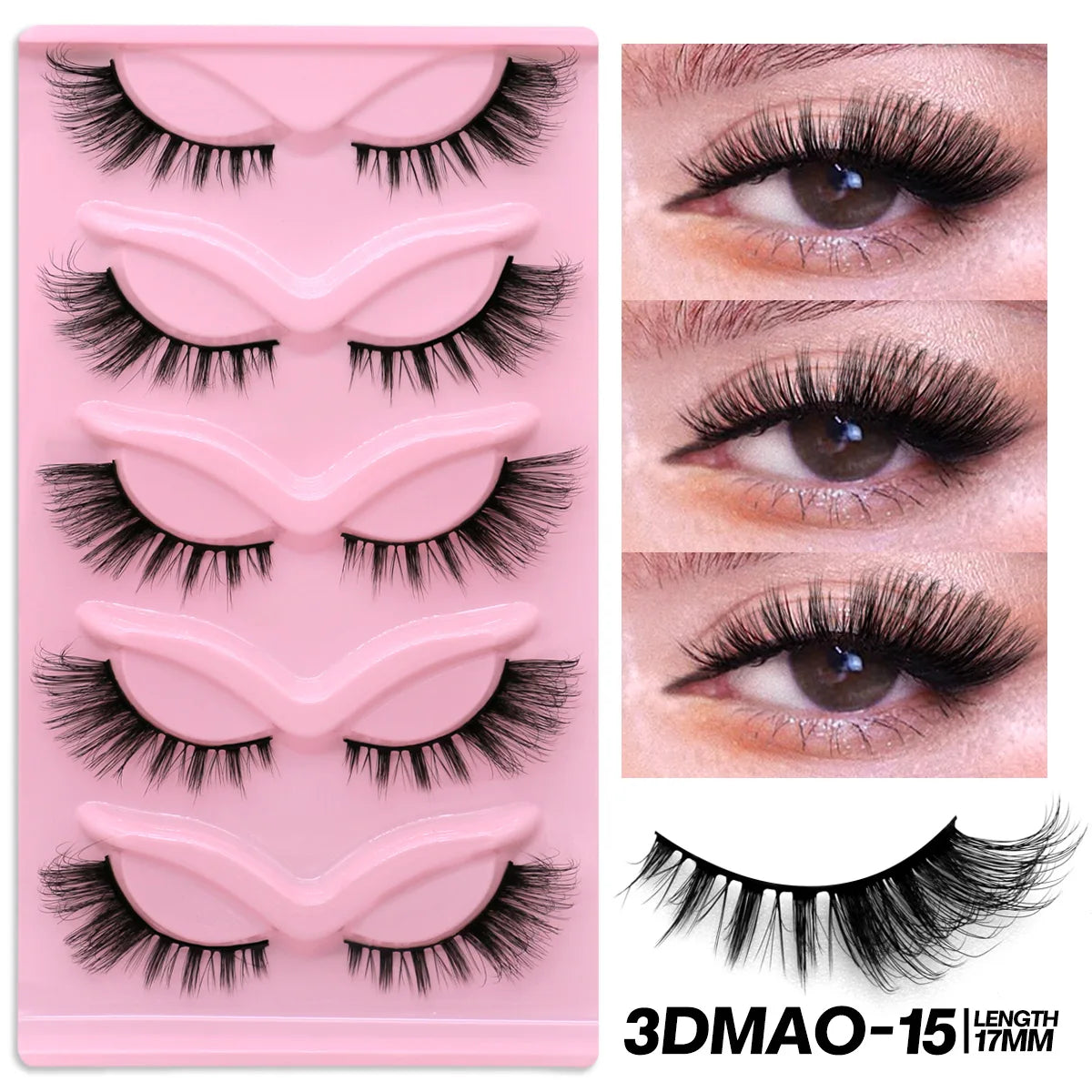 GROINNEYA Cat Eye Lashes Faux Mink Eyelashes Natural long Full Strip Lashes Winged End Eye Elongated Fake Lashes Soft Eyelashes