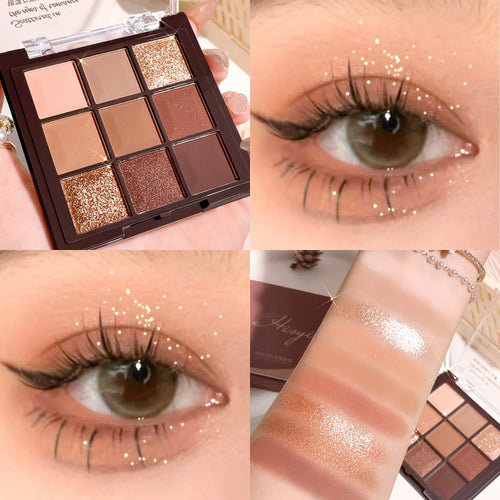 Groinneya 9-Color Chocolate Eyeshadow Palette