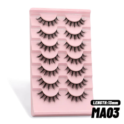 GROINNEYA 5/7/10/20 Pairs Russian Strip Lashes  Fluffy Mink Lashes 3D False Eyelashes Russian  Eyelashes D Curl Fake Eyelashes