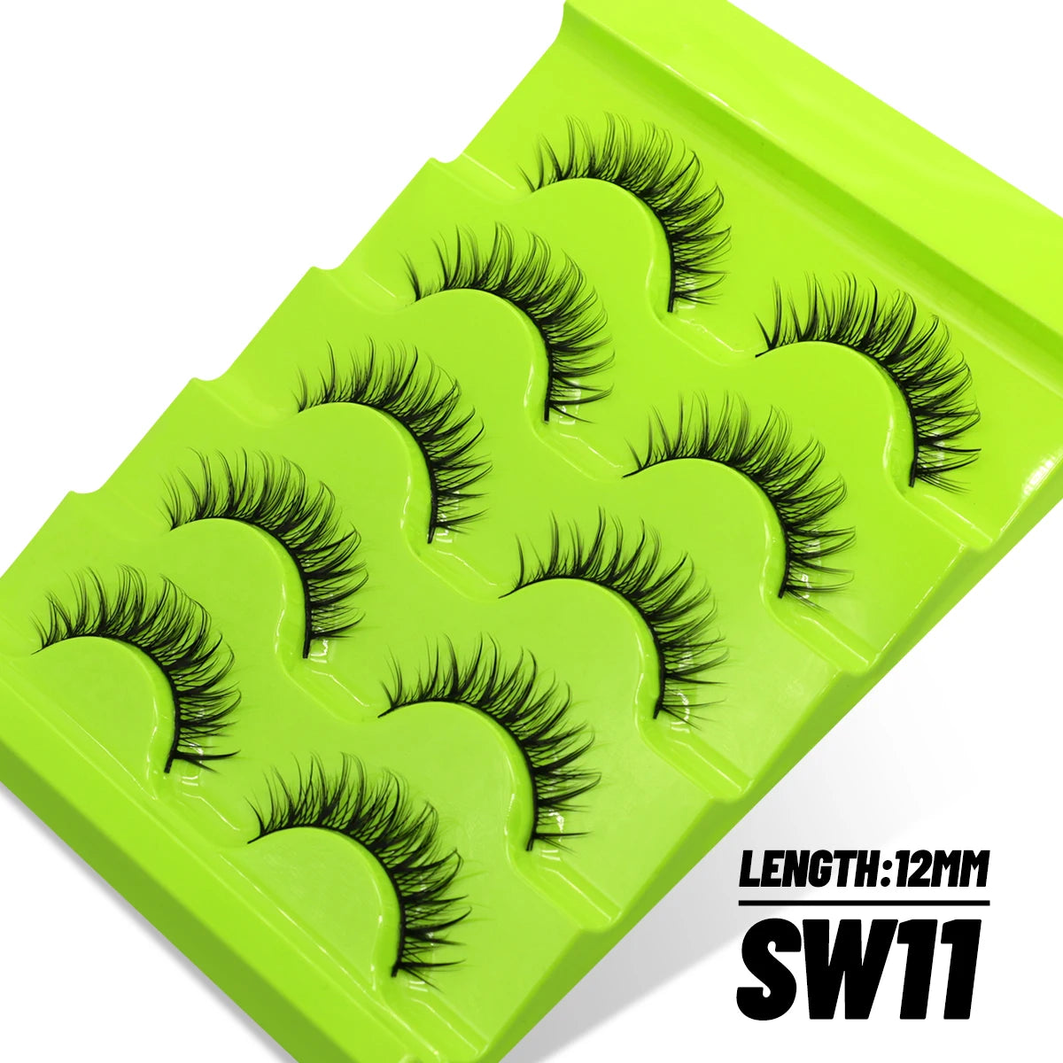 GROINNEYA 5 Pairs L Curl Lashes New Faux Mink Lashes 3D Mink Eyelashes Reusable Fluffy Eyelash Extension Makeup