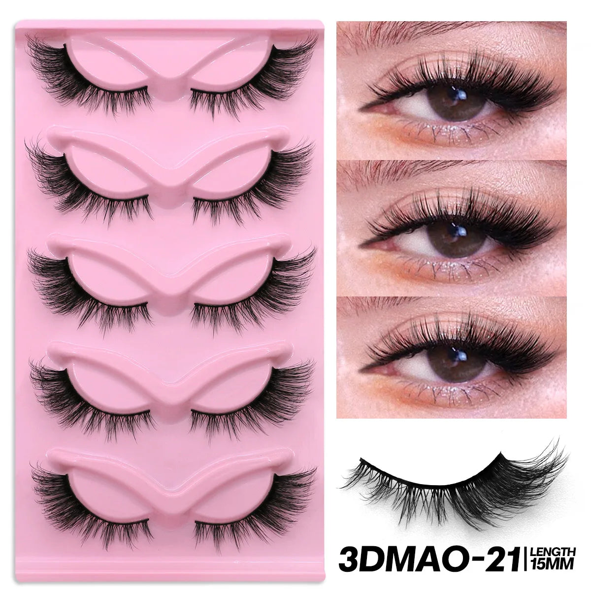 GROINNEYA Cat Eye Lashes Faux Mink Eyelashes Natural long Full Strip Lashes Winged End Eye Elongated Fake Lashes Soft Eyelashes