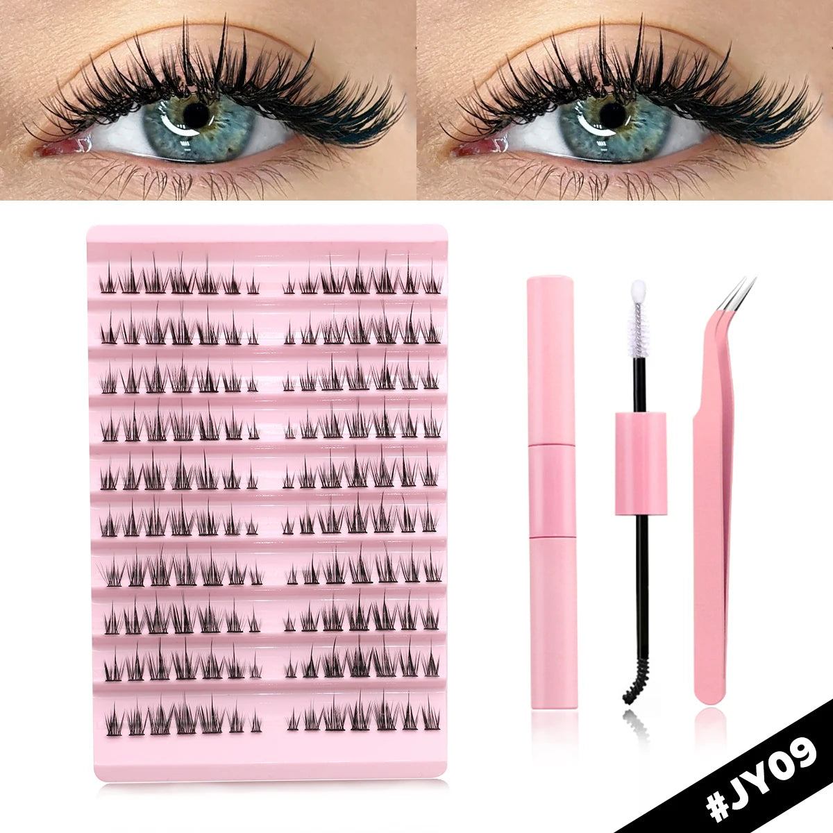 GROINNEYA DIY Lash Extension Kit – Mix Clusters & Bond Seal