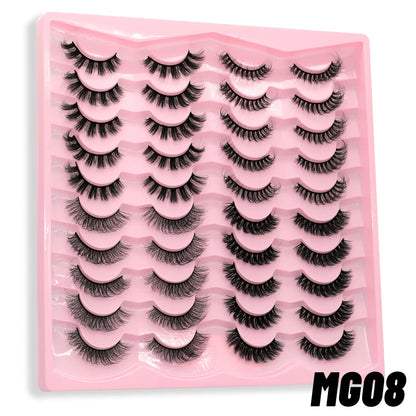 Russian Strip Lashes 5/10/20 pairs Fluffy Mink Lashes 3D False Eyelashes Russian  Eyelashes D Curl Fake Eyelashes  Makeup