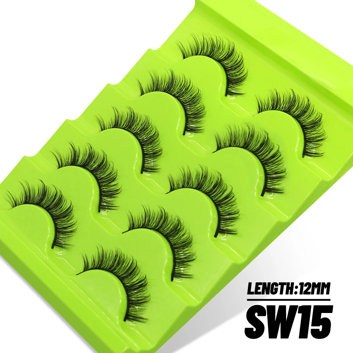 GROINNEYA 5 Pairs L Curl Lashes New Faux Mink Lashes 3D Mink Eyelashes Reusable Fluffy Eyelash Extension Makeup