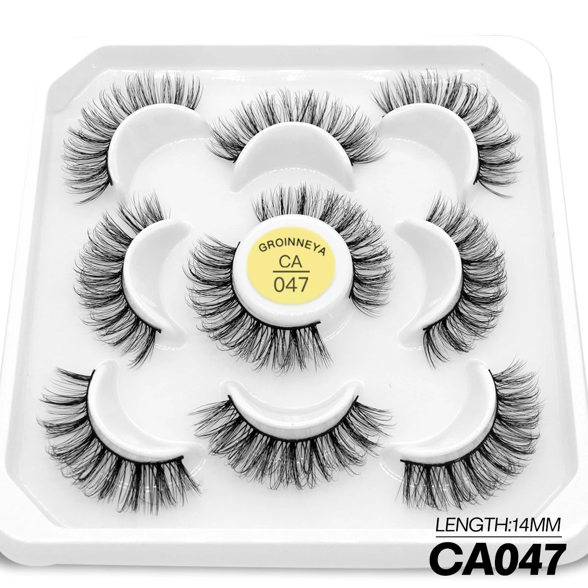 GROINNEYA 5 Pairs Eyelashes Manga Lashes Natural Cosplay False Lashes Fluffy Soft Cross Fairy Little Devil Lashes Extension