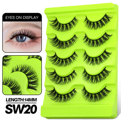 GROINNEYA lashes 5/10/20 pairs 3D Faux Mink Lashes Fluffy False Eyelashes Dramatic Volume Lashes Eyelash Extension Makeup