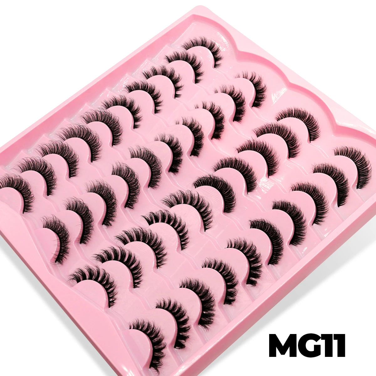 GROINNEYA 5/7/10/20 Pairs Russian Strip Lashes  Fluffy Mink Lashes 3D False Eyelashes Russian  Eyelashes D Curl Fake Eyelashes