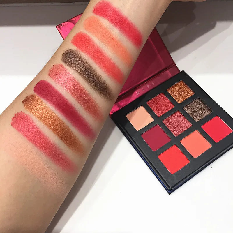 Groinneya Red Spark Matte & Glitter Eyeshadow Palette