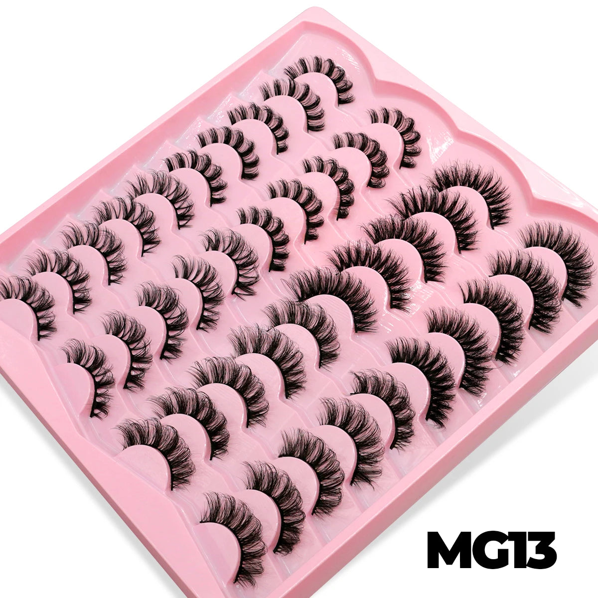 GROINNEYA 5/7/10/20 Pairs Russian Strip Lashes  Fluffy Mink Lashes 3D False Eyelashes Russian  Eyelashes D Curl Fake Eyelashes