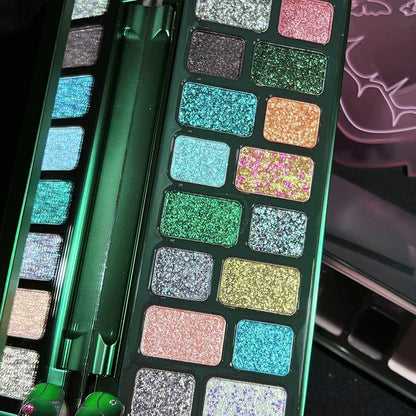 Groinneya 16-Color Green Pearl Eyeshadow Palette