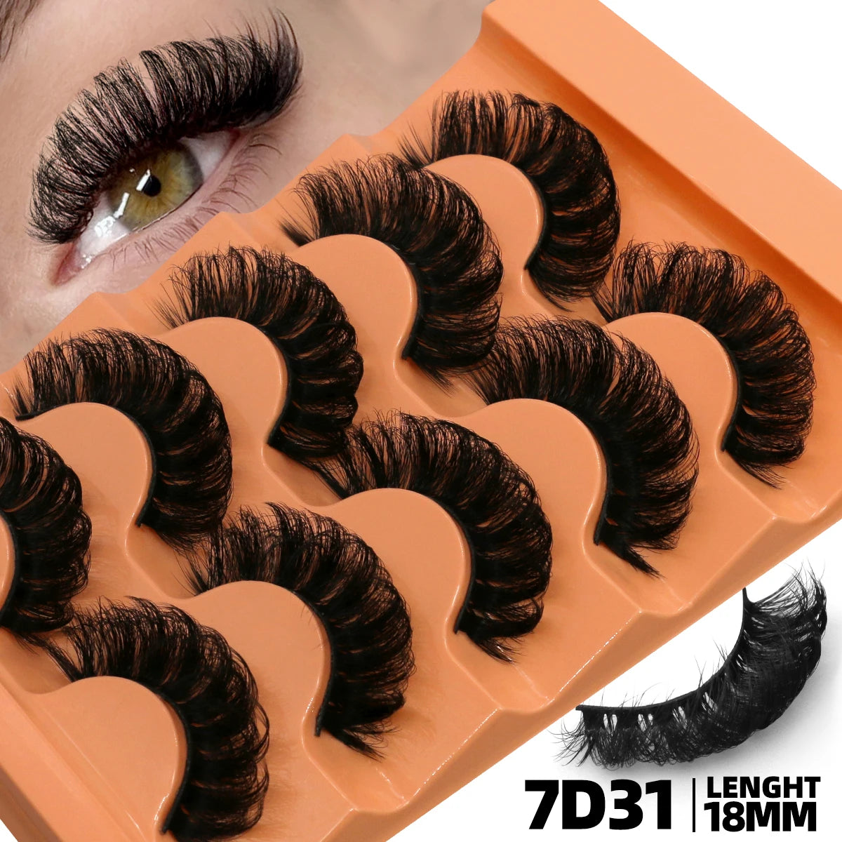 GROINNEYA 5 Pairs Fluffy Eyelashes 8D Volume False Lashes Russian Strip Lashes Extensions Thick Soft Curly Fake Lashes Makeup