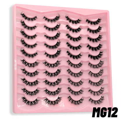 Russian Strip Lashes 5/10/20 pairs Fluffy Mink Lashes 3D False Eyelashes Russian  Eyelashes D Curl Fake Eyelashes  Makeup