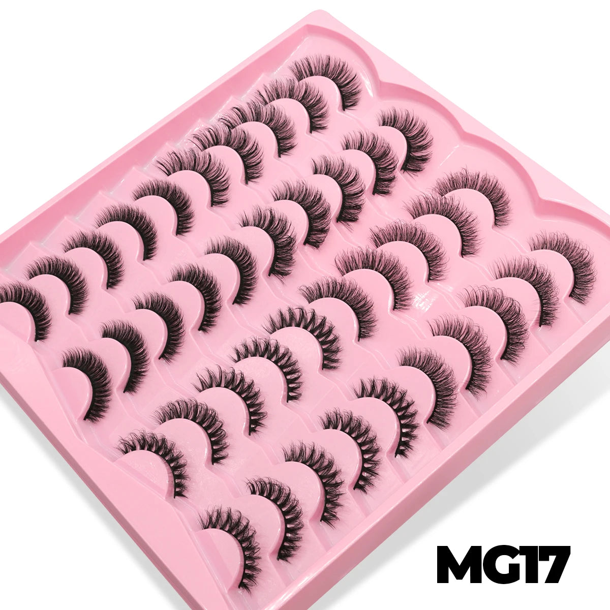 GROINNEYA 5/7/10/20 Pairs Russian Strip Lashes  Fluffy Mink Lashes 3D False Eyelashes Russian  Eyelashes D Curl Fake Eyelashes