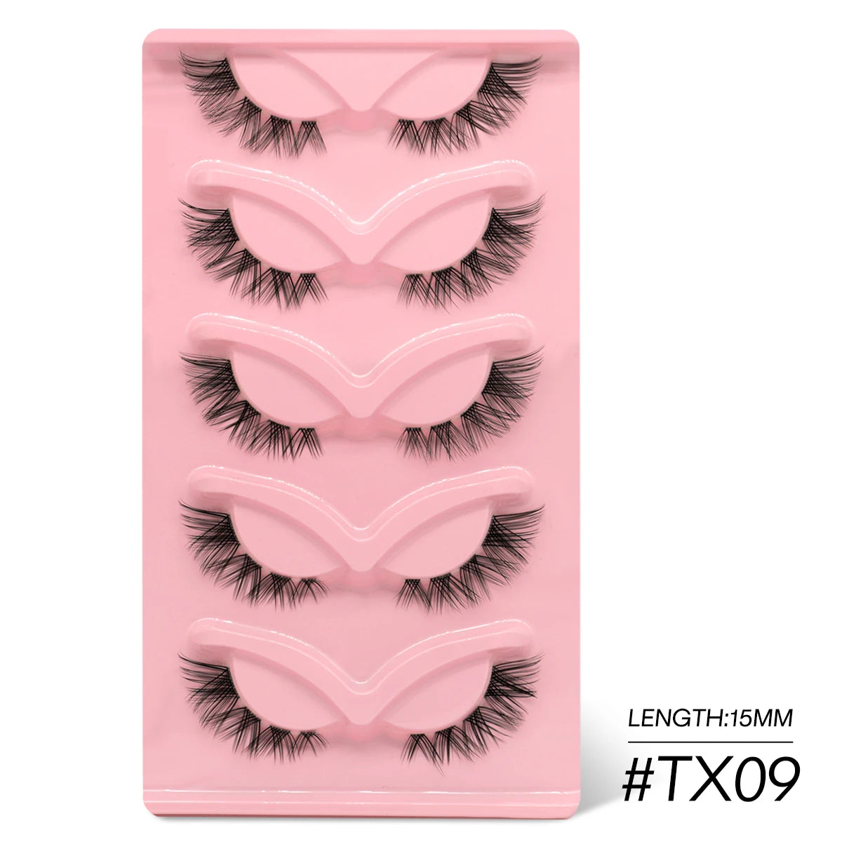 GROINNEYA Cat Eye Lashes Faux Mink Eyelashes Clear Band Lashes Winged End Eye Elongated Fake Lashes Soft Eyelashes Extension