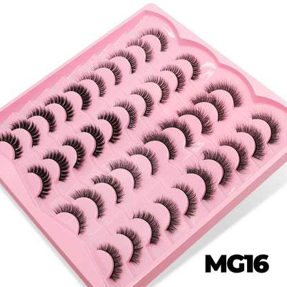 GROINNEYA 5/7/10/20 Pairs Russian Strip Lashes  Fluffy Mink Lashes 3D False Eyelashes Russian  Eyelashes D Curl Fake Eyelashes