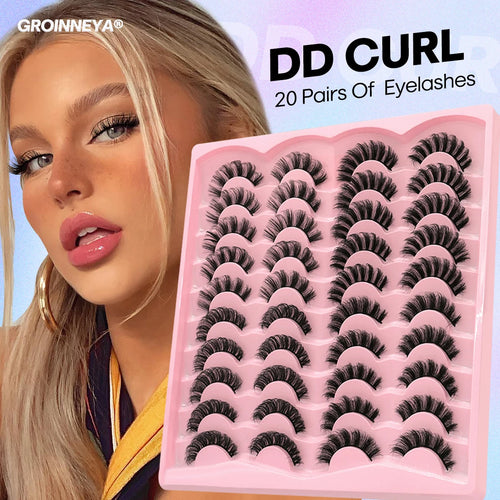 Russian Strip Lashes 5/10/20 pairs Fluffy Mink Lashes 3D False Eyelashes Russian  Eyelashes D Curl Fake Eyelashes  Makeup