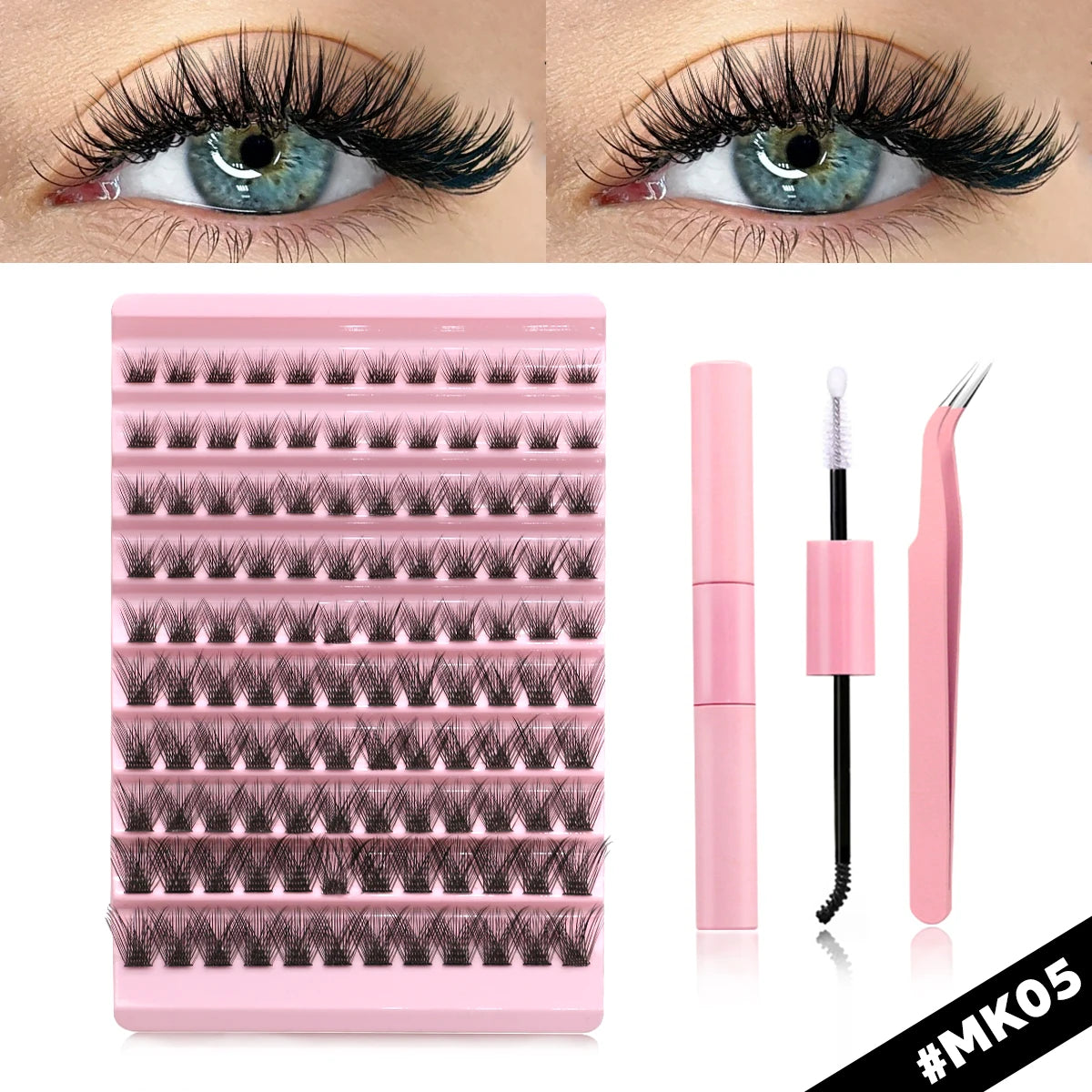 GROINNEYA DIY Lash Extension Kit – Mix Clusters & Bond Seal