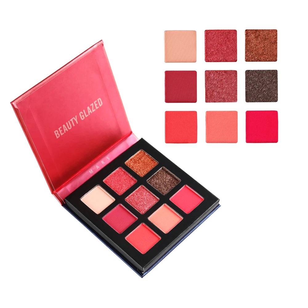 Groinneya Red Spark Matte & Glitter Eyeshadow Palette