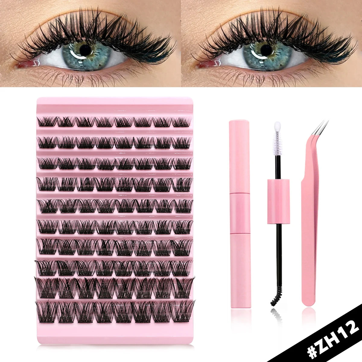 GROINNEYA DIY Lash Extension Kit – Mix Clusters & Bond Seal