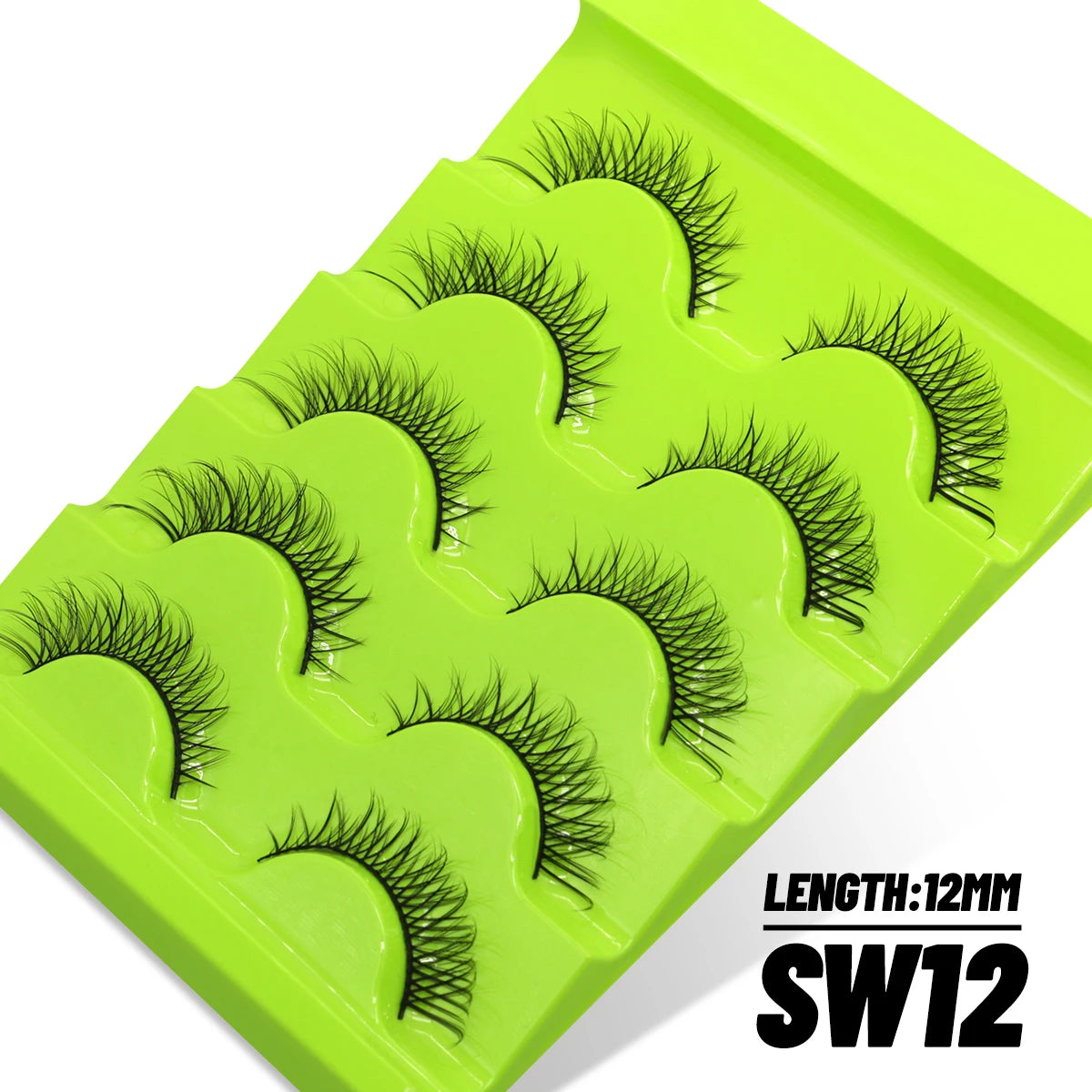 GROINNEYA 5 Pairs L Curl Lashes New Faux Mink Lashes 3D Mink Eyelashes Reusable Fluffy Eyelash Extension Makeup