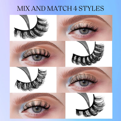 Russian Strip Lashes 5/10/20 pairs Fluffy Mink Lashes 3D False Eyelashes Russian  Eyelashes D Curl Fake Eyelashes  Makeup