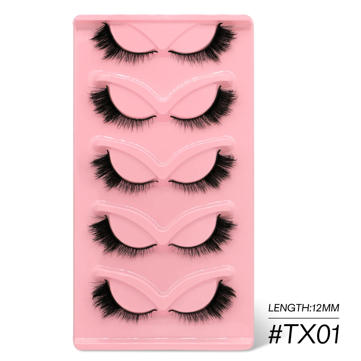 GROINNEYA Cat Eye Lashes Faux Mink Eyelashes Clear Band Lashes Winged End Eye Elongated Fake Lashes Soft Eyelashes Extension