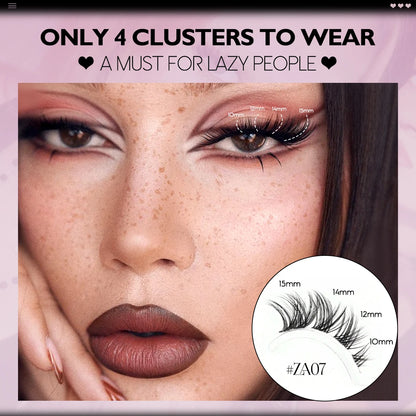 GROINNEYA Lash Clusters kit DIY 3D Faux Mink Lashes Individual Volume eyelashes set for gluing Lashes Extension Makeup