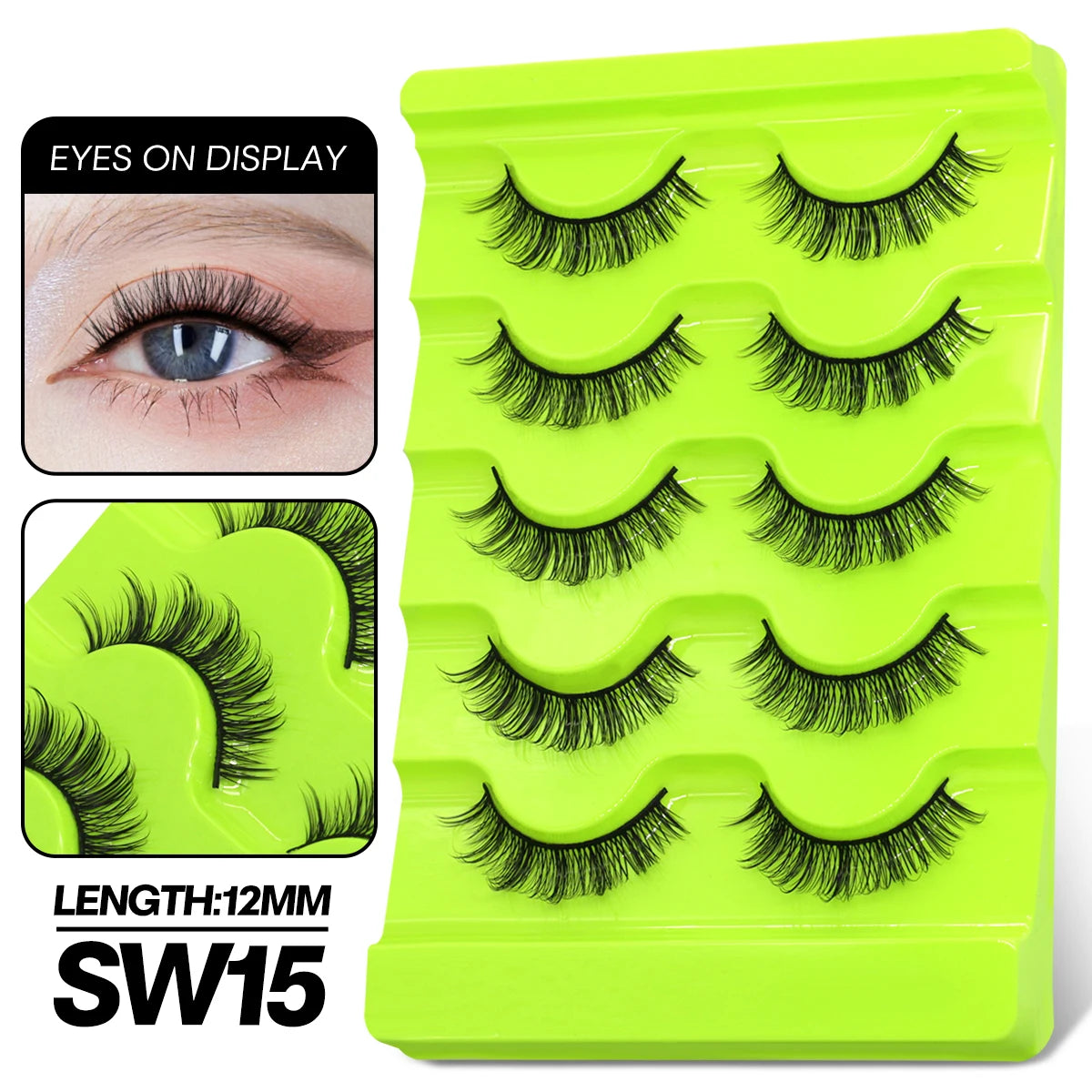 GROINNEYA lashes 5/10/20 pairs 3D Faux Mink Lashes Fluffy False Eyelashes Dramatic Volume Lashes Eyelash Extension Makeup