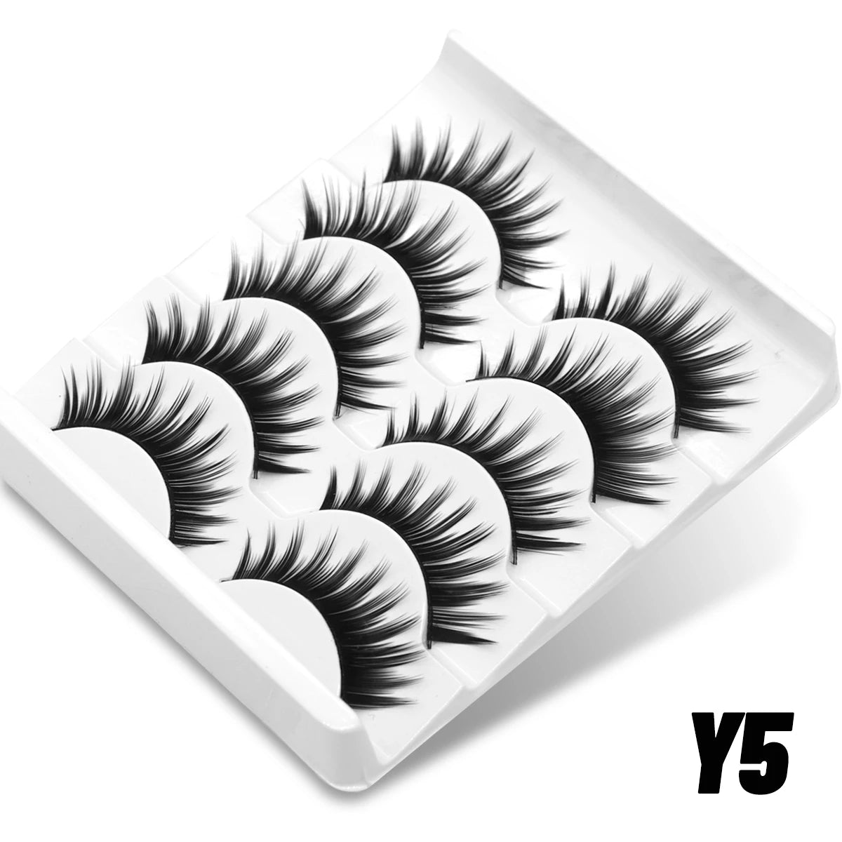 GROINNEYA 5/7/10/20 Pairs Russian Strip Lashes  Fluffy Mink Lashes 3D False Eyelashes Russian  Eyelashes D Curl Fake Eyelashes