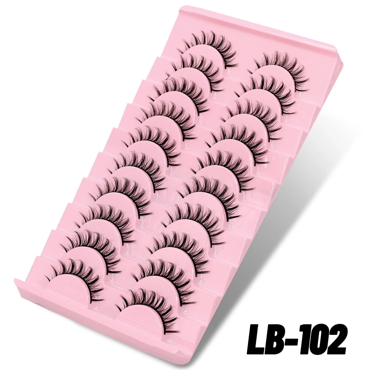 GROINNEYA 5/7/10/20 Pairs Russian Strip Lashes  Fluffy Mink Lashes 3D False Eyelashes Russian  Eyelashes D Curl Fake Eyelashes