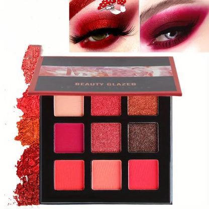 Groinneya Red Spark Matte & Glitter Eyeshadow Palette