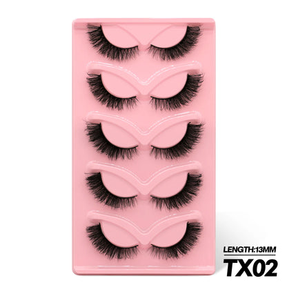 GROINNEYA 5/7 Cat Eye 3D Mink Lashes  Natural Eyelashes Winged End Eye Elongated  False Eyelashes lashes Extension