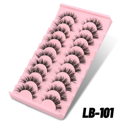 GROINNEYA 5/7/10/20 Pairs Russian Strip Lashes  Fluffy Mink Lashes 3D False Eyelashes Russian  Eyelashes D Curl Fake Eyelashes