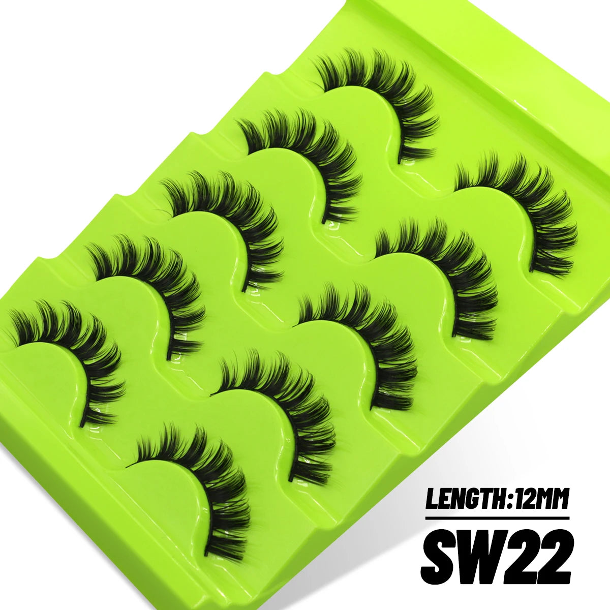 GROINNEYA 5 Pairs L Curl Lashes New Faux Mink Lashes 3D Mink Eyelashes Reusable Fluffy Eyelash Extension Makeup