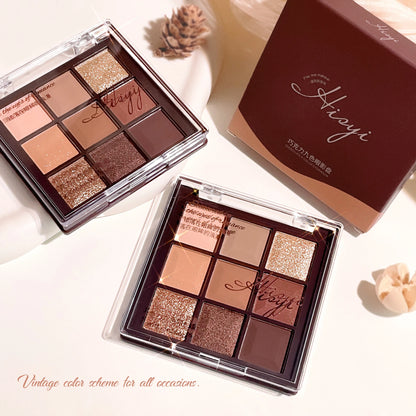 Groinneya 9-Color Chocolate Eyeshadow Palette