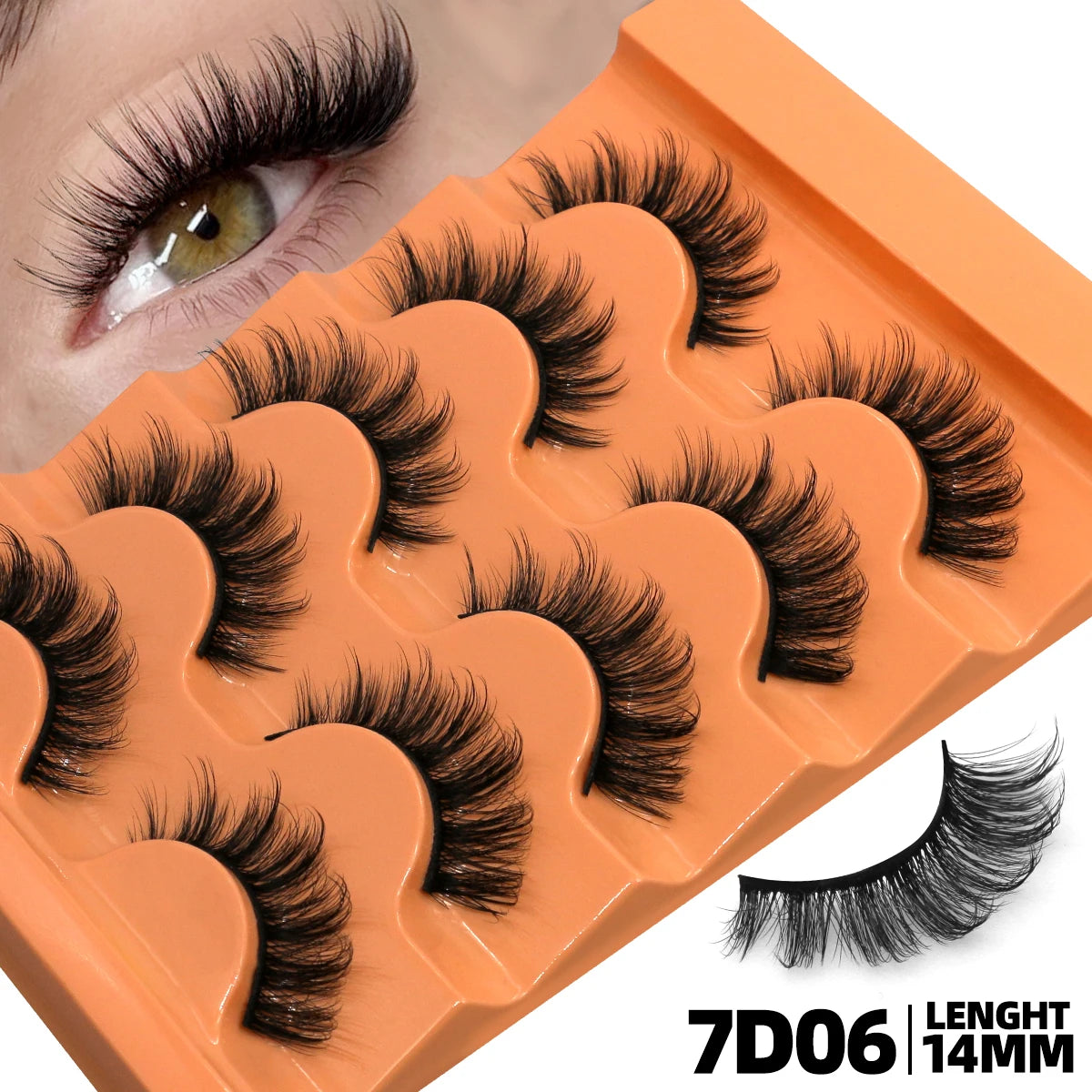 GROINNEYA 5 Pairs Fluffy Eyelashes 8D Volume False Lashes Russian Strip Lashes Extensions Thick Soft Curly Fake Lashes Makeup