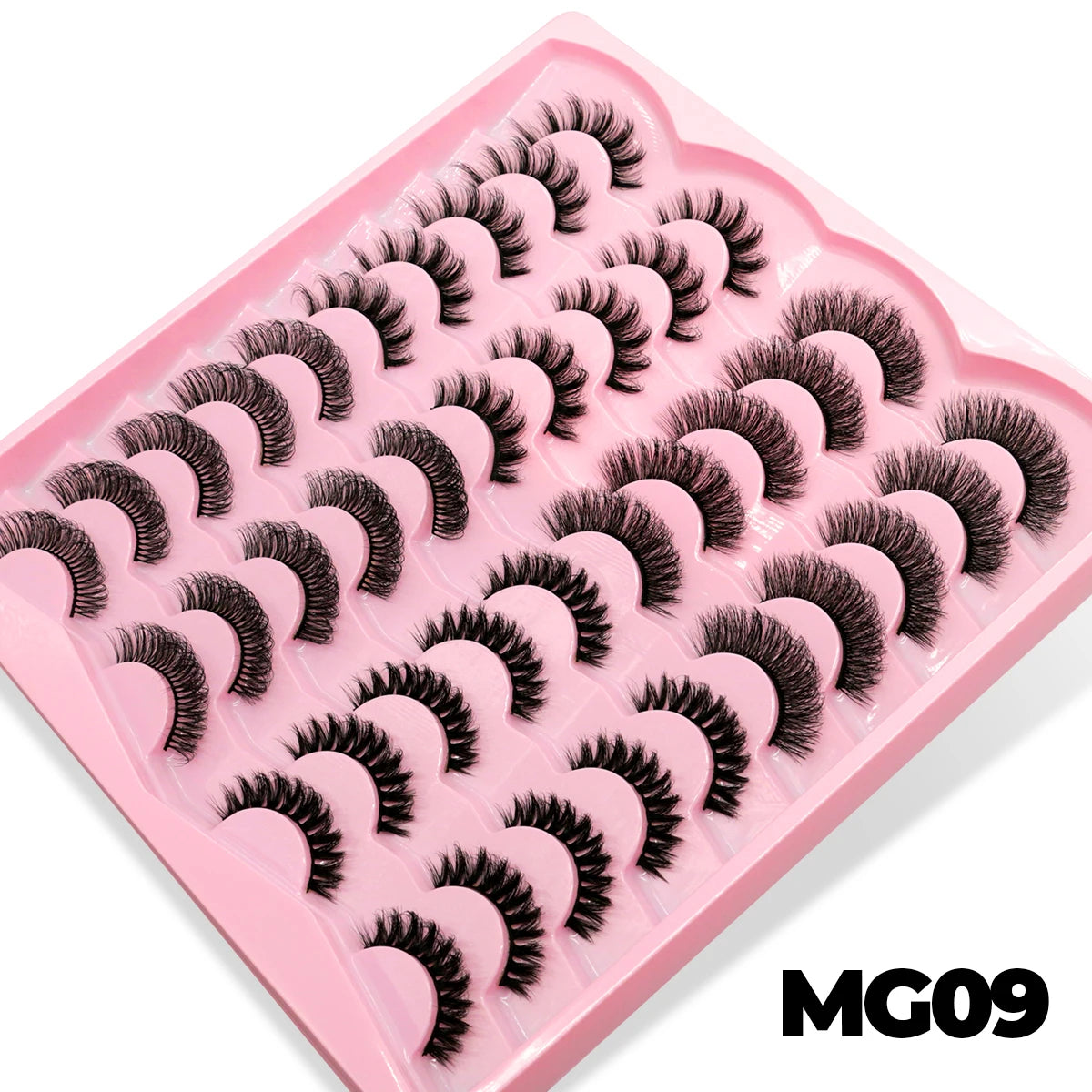 GROINNEYA 5/7/10/20 Pairs Russian Strip Lashes  Fluffy Mink Lashes 3D False Eyelashes Russian  Eyelashes D Curl Fake Eyelashes